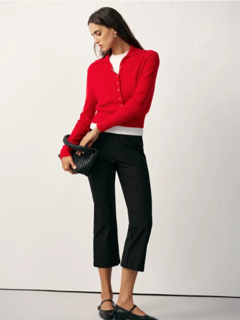 Commense Knit Button Front Collared Top - L - Picture 2 of 3